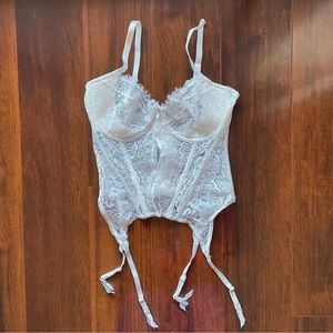 Victoria's Secret White Lace Garter Corset